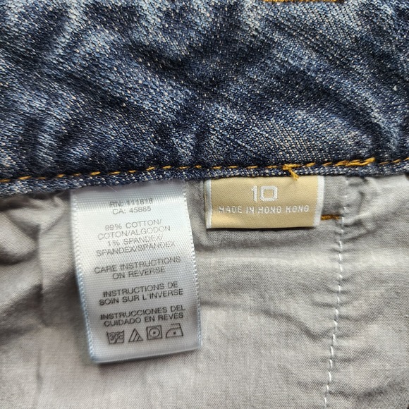 MICHAEL KORS Womens Denim Capri Pants Medium Wash MK Logo Button Size 10 - Picture 7 of 7